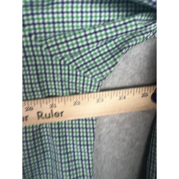 Polo Ralph Lauren Shirt Men’s Large Custom Fit Button Up Green Gingham Plaid - Picture 9 of 10